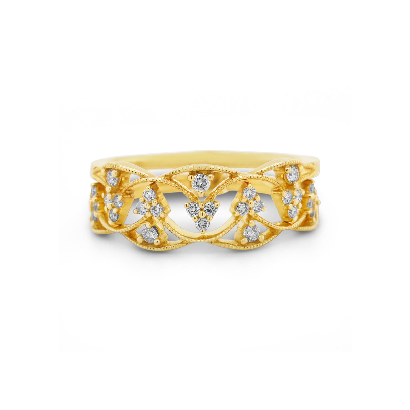 9ct Yellow Gold Diamond Set Crown Flip Ring