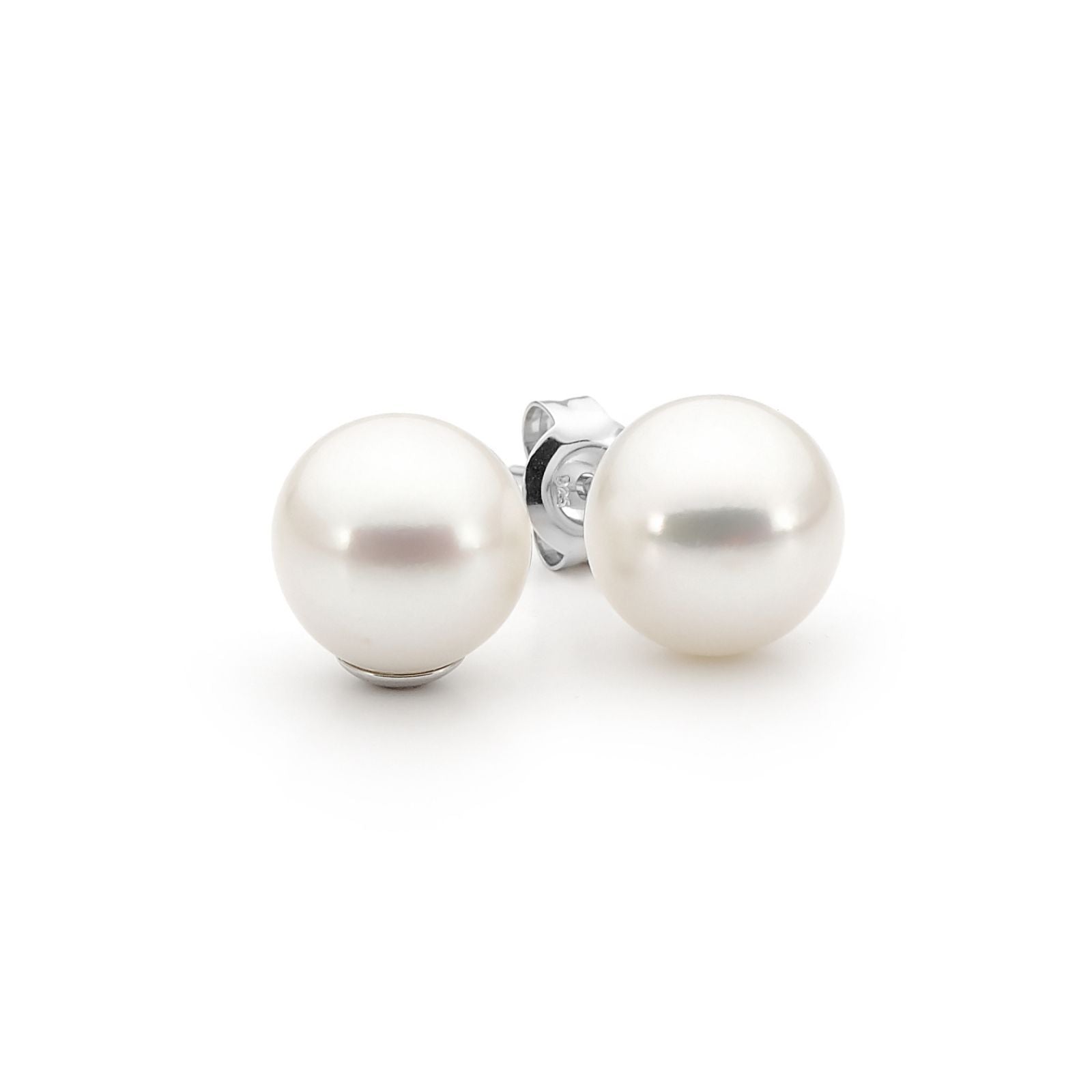 Sterling Silver White Freshwater Pearl Studs