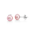 Sterling Silver Pink Freshwater Pearl 8mm Studs