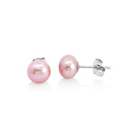 Sterling Silver Pink Freshwater Pearl 8mm Studs
