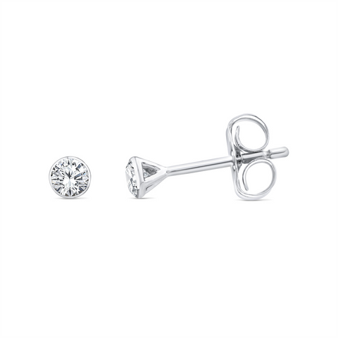 9ct White Gold Round Lab Grown Diamond Stud Earrings - alternate view