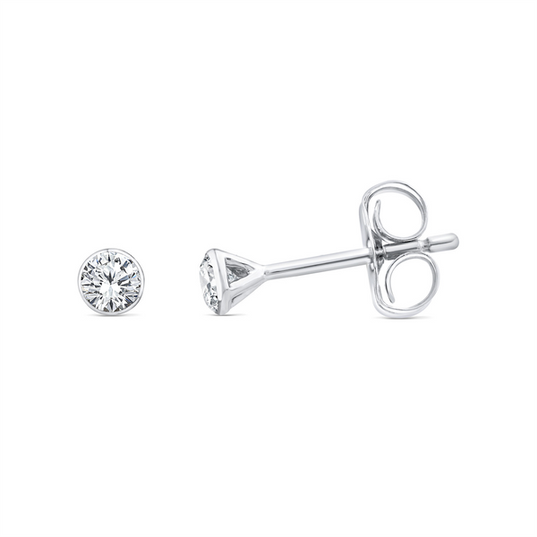 9ct White Gold Round Lab Grown Diamond Stud Earrings - alternate view