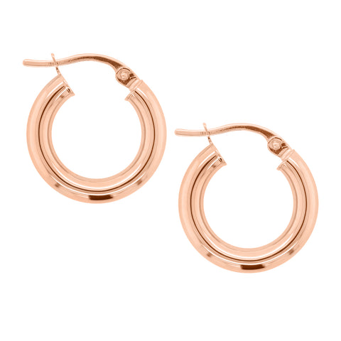 9ct Rose Gold Italian 10mm Hoops - alternate view
