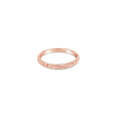 9ct Rose Gold Ladies Antique Pattern Wedding Ring - alternate view