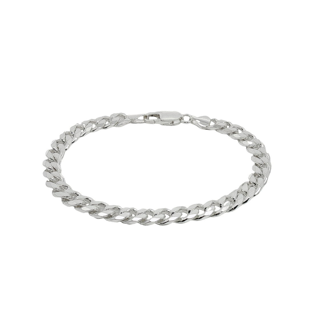 Sterling Silver Heavy Mens Curb Bracelet