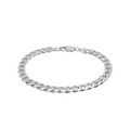 Sterling Silver Heavy Mens Curb Bracelet