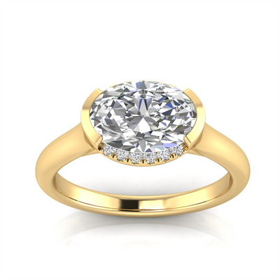 9ct Yellow Gold Oval Lab Grown Diamond Ring