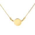 9ct Yellow Gold Flat Polished Disc On A 40cm Very Fine Cable Chain
