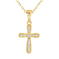 9ct Yellow Gold Cubic Zirconia Set Cross