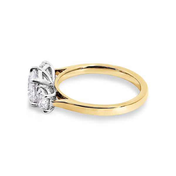 The Amelia | 2.50ct Round Lab Grown Diamond Trilogy Engagement Ring - alternate view