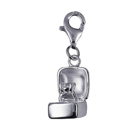 Sterling Silver Cz Ring in Box Charm - alternate view
