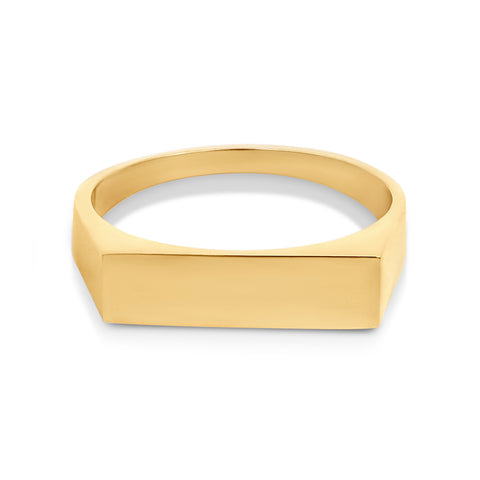 9ct Yellow Gold Hollow Rectangular Signet Engravable Ring - alternate view