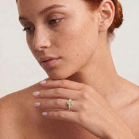The Alexandra | 1.35ct Oval Natural Mined Yellow Trilogy Engagement Ring