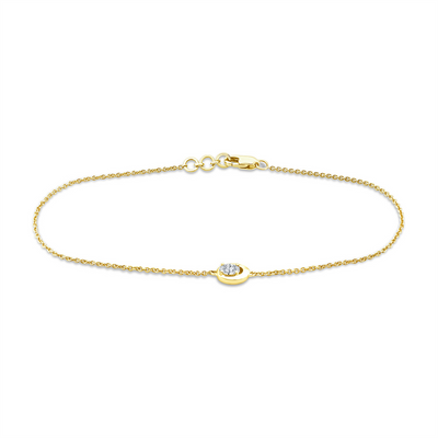 9ct Yellow Gold Oval Lab Grown Diamond Bracelet