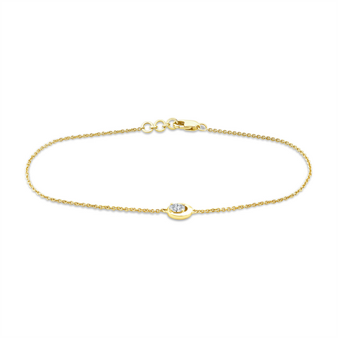9ct Yellow Gold Oval Lab Grown Diamond Bracelet