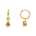 9ct Yellow Gold Huggies With Citrine Drop