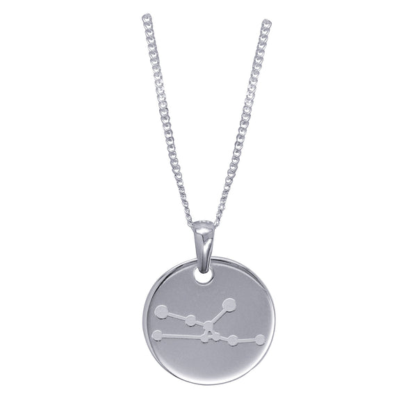 Sterling Silver Taurus Constellation And Zodiac Necklace - alternate view