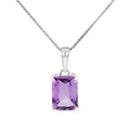Sterling Silver Checkerboard Amethyst Pendant