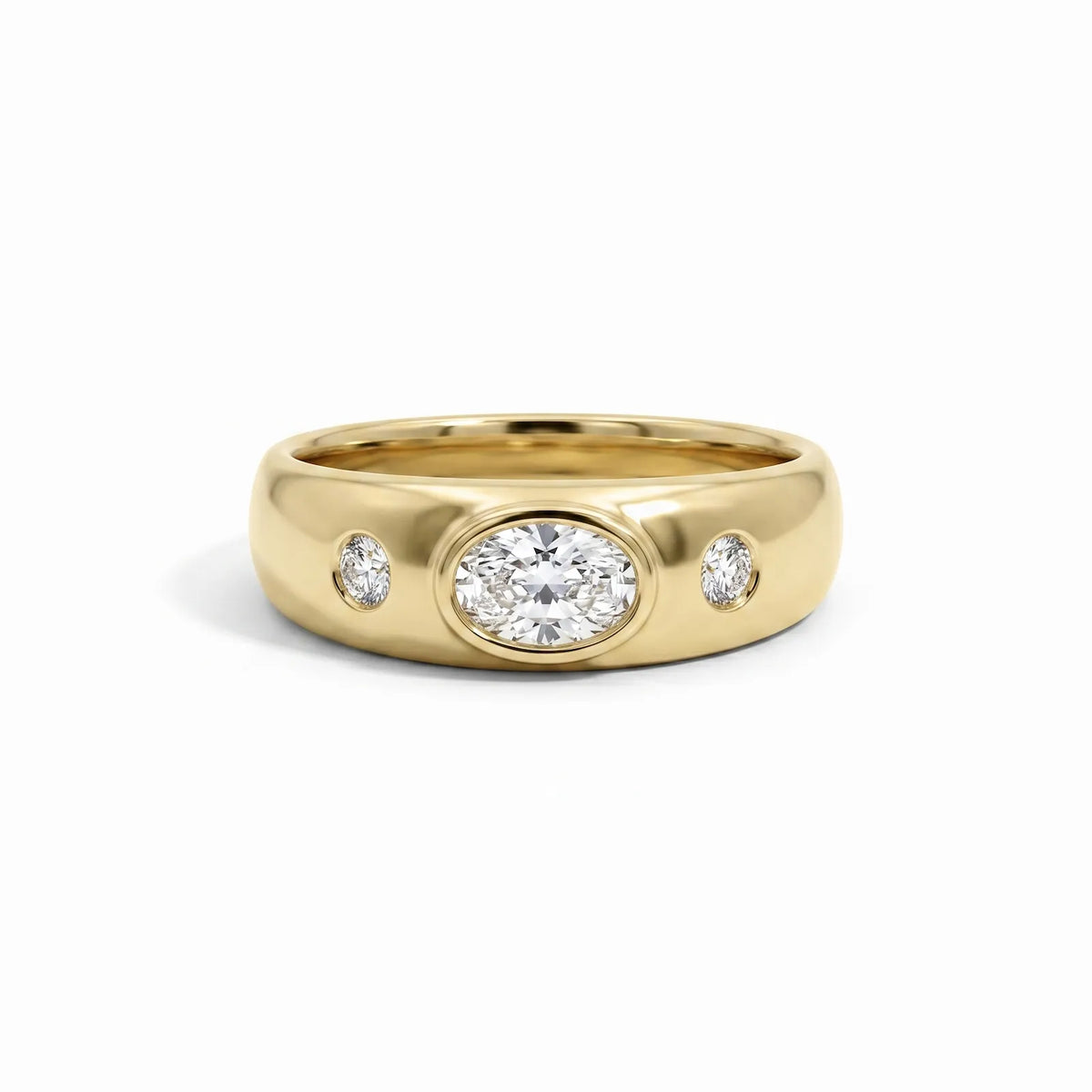 9ct Yellow Gold Oval Lab Grown Diamond Ring