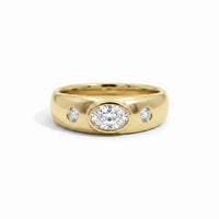 9ct Yellow Gold Oval Lab Grown Diamond Ring