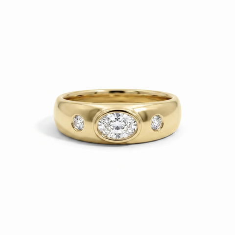 9ct Yellow Gold Oval Lab Grown Diamond Ring