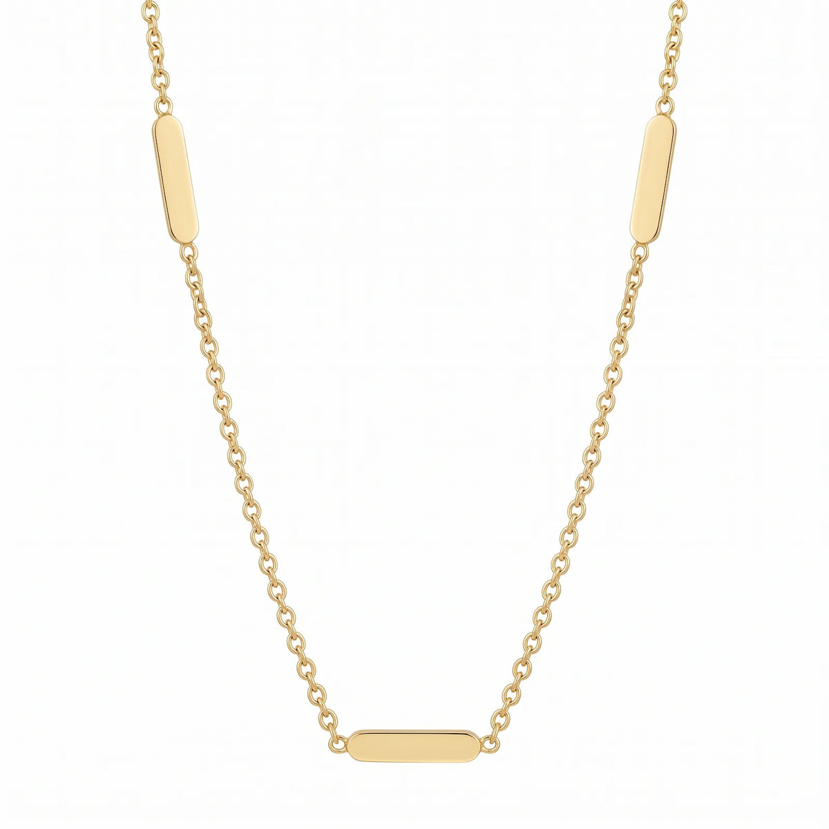 9ct Yellow Gold Chain With Stationed Bars