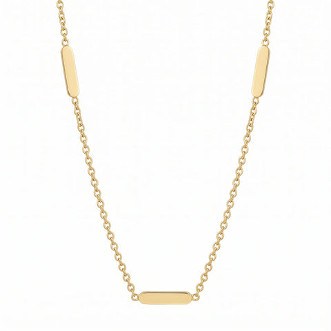 9ct Yellow Gold Chain With Stationed Bars