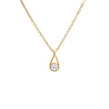 9ct Yellow Gold Teardrop Lab Grown Diamond Necklace