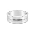 Men's Sterling Silver Concave Brushed Wedding Ring