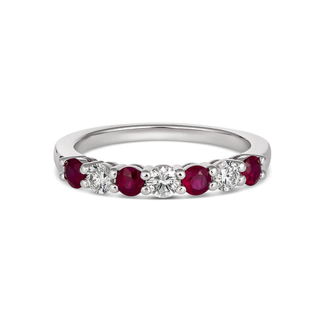 18ct White Gold Diamond And Ruby Ring - alternate view