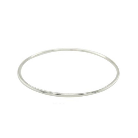Sterling Silver Fine Round Bangle - alternate view