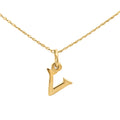 9ct Yellow Gold Block Initial Letter V