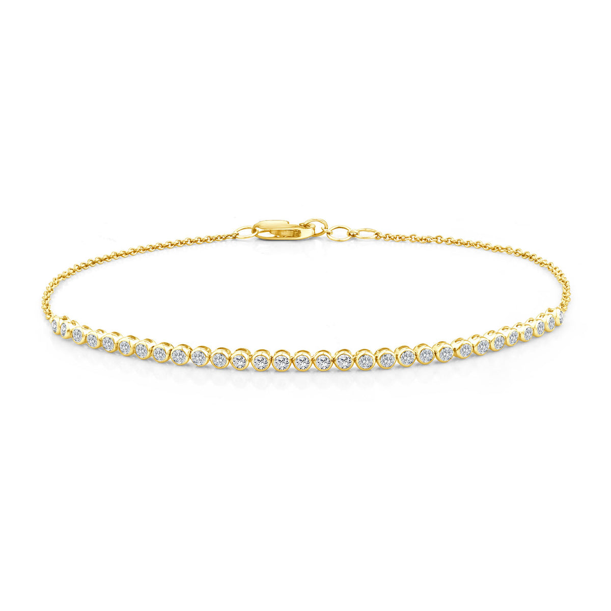 9ct Yellow Gold Lab Grown Diamond Half Tennis Bracelet