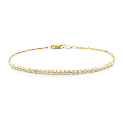 9ct Yellow Gold Lab Grown Diamond Half Tennis Bracelet