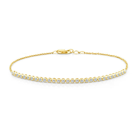 9ct Yellow Gold Lab Grown Diamond Half Tennis Bracelet
