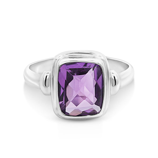 Sterling Silver Amethyst Dress Ring - alternate view