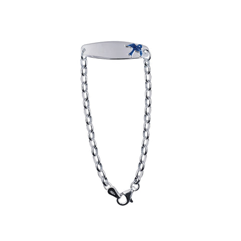 Sterling Silver Baby ID Bracelet With Blue Bird - alternate view