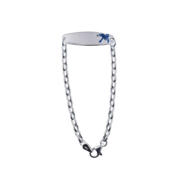 Sterling Silver Baby ID Bracelet With Blue Bird - alternate view