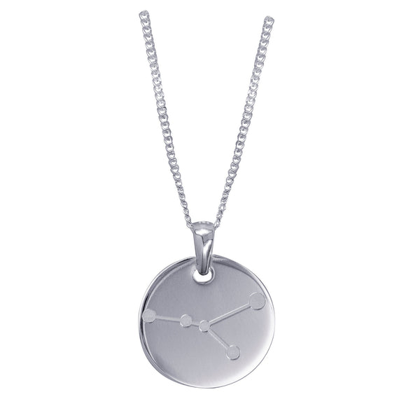 Sterling Silver Cancer Constellation And Zodiac Necklace - alternate view