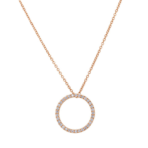 18ct Rose Gold Australian Pink Diamond Open Circle Pendant - alternate view
