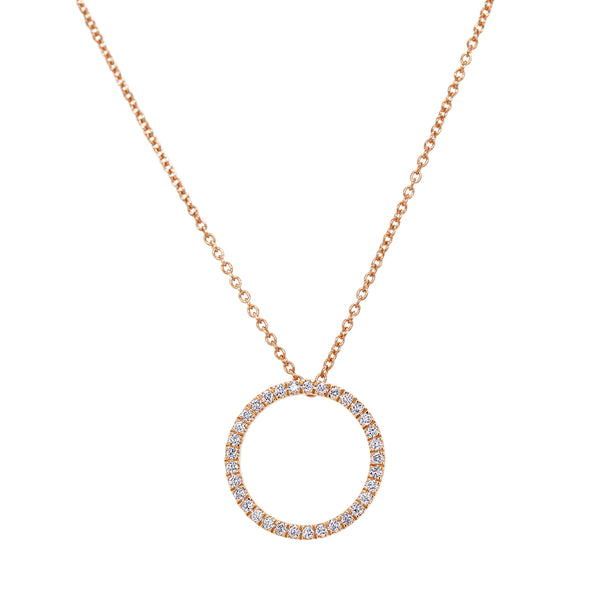 18ct Rose Gold Australian Pink Diamond Open Circle Pendant - alternate view