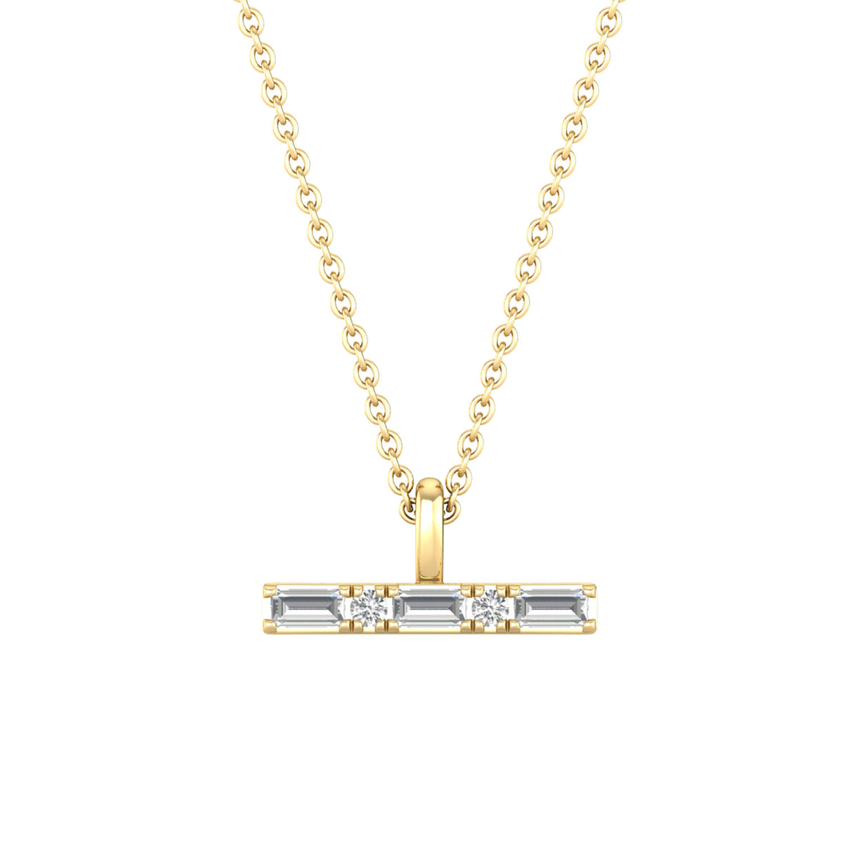 Gold Vermeil 22ct Lab Grown Diamond T Bar Pendant