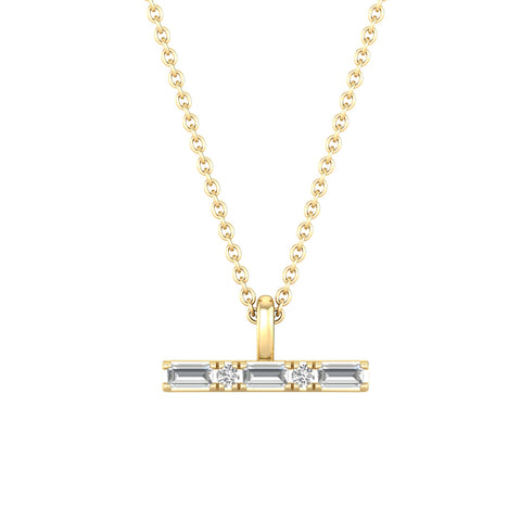 Gold Vermeil 22ct Lab Grown Diamond T Bar Pendant