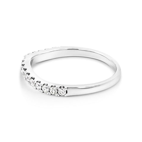 9ct White Gold Curved Diamond Wedding Ring - alternate view