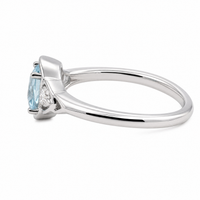 9ct White Gold Aquamarine & Lab Grown Diamond Dress Ring