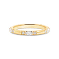 18ct Yellow Gold Marquise & Round Lab Grown Diamond Wedding Ring