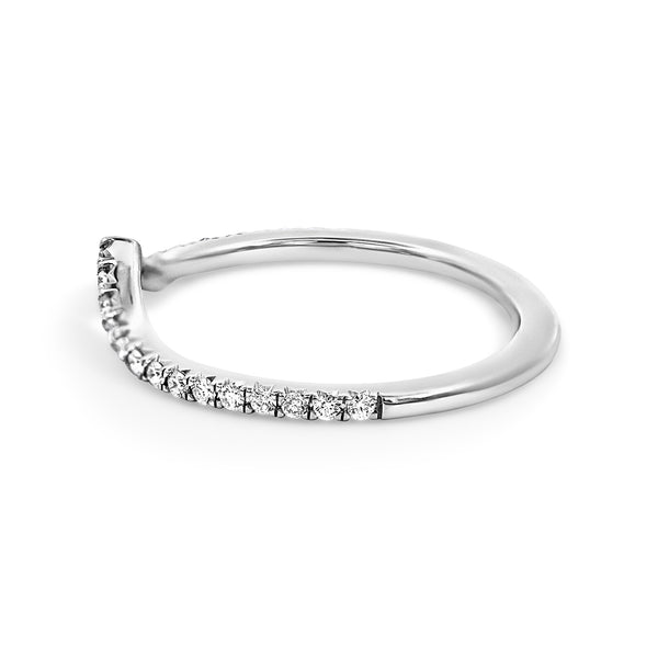 18ct White Gold V Diamond Wedding Ring - alternate view