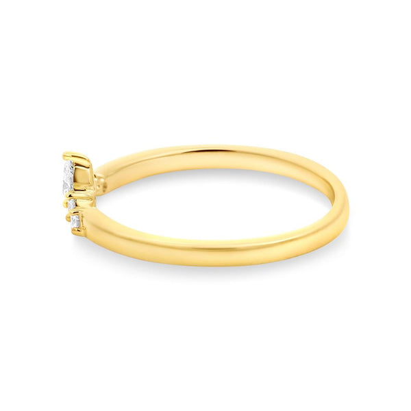 18ct Yellow Gold Diamond Set Curved Wedding Ring - alternate view
