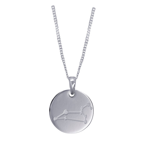 Sterling Silver Leo Constellation And Zodiac Necklace - alternate view