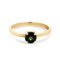 9ct Yellow Gold Round Green Tourmaline Ring